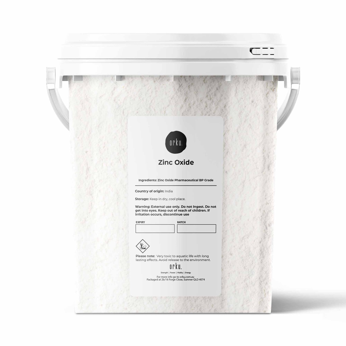 Zinc Oxide Powder BP 800g - 99.9% Purity, Resealable Bucket, ISO Certified