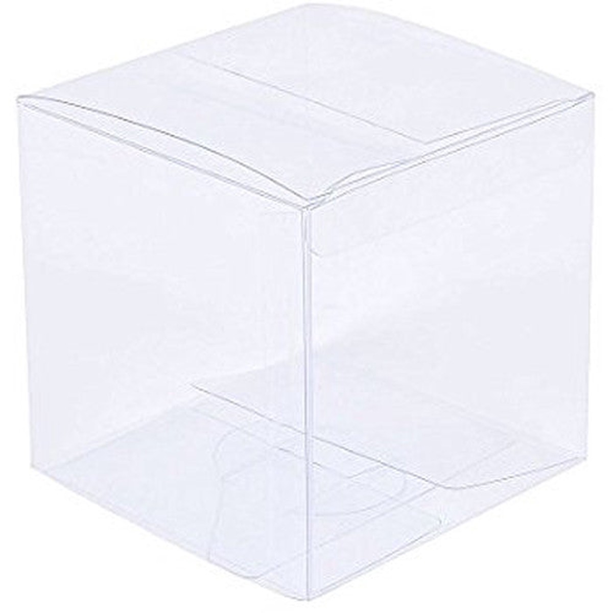 10 Piece Pack -PVC Clear See Through Plastic 15cm Square Cube Box - Large Bomboniere Product Exhibition Gift