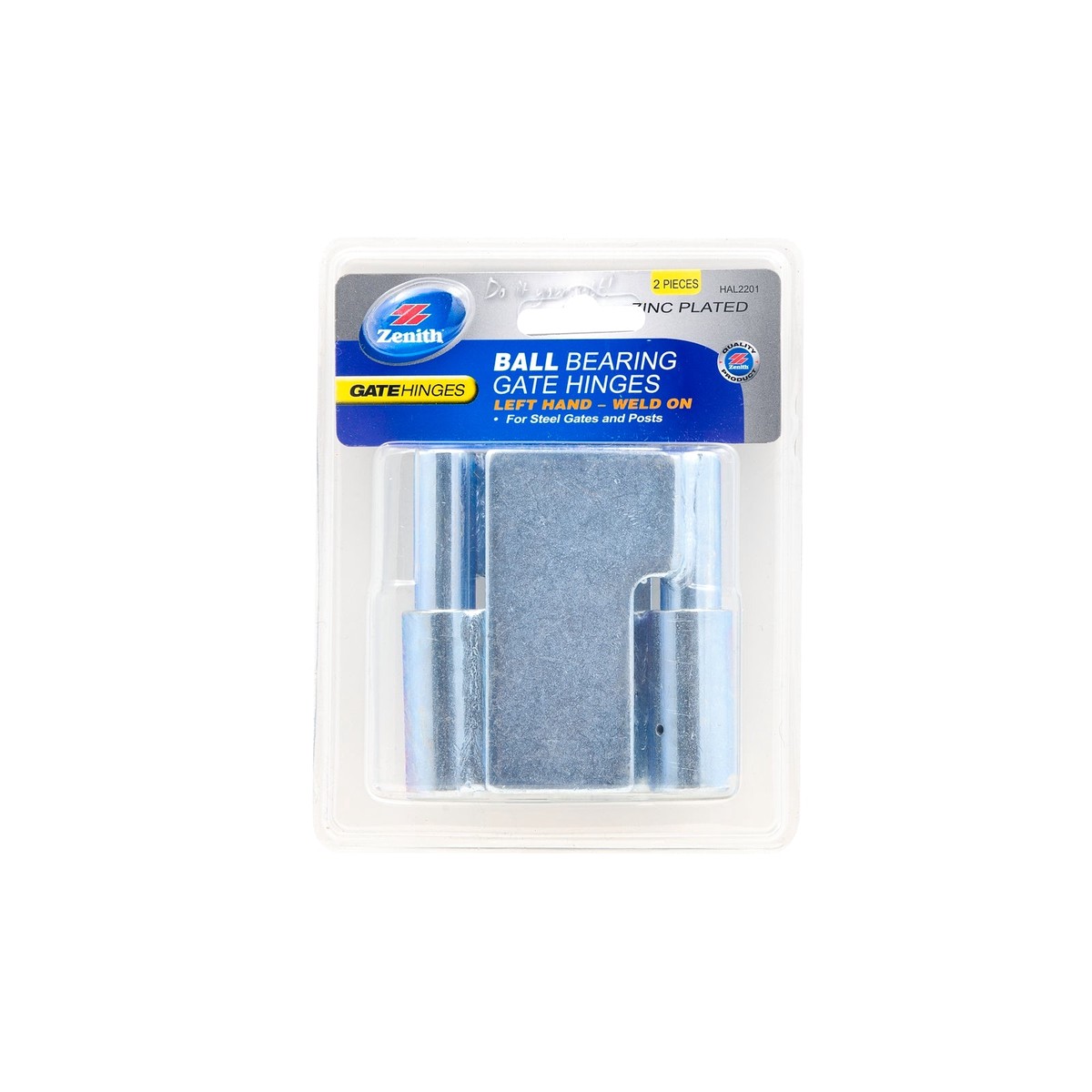 Zenith Zinc Plated Ball Bearing Weld-On Gate & Post Hinge - Left Hand, 2 Pack