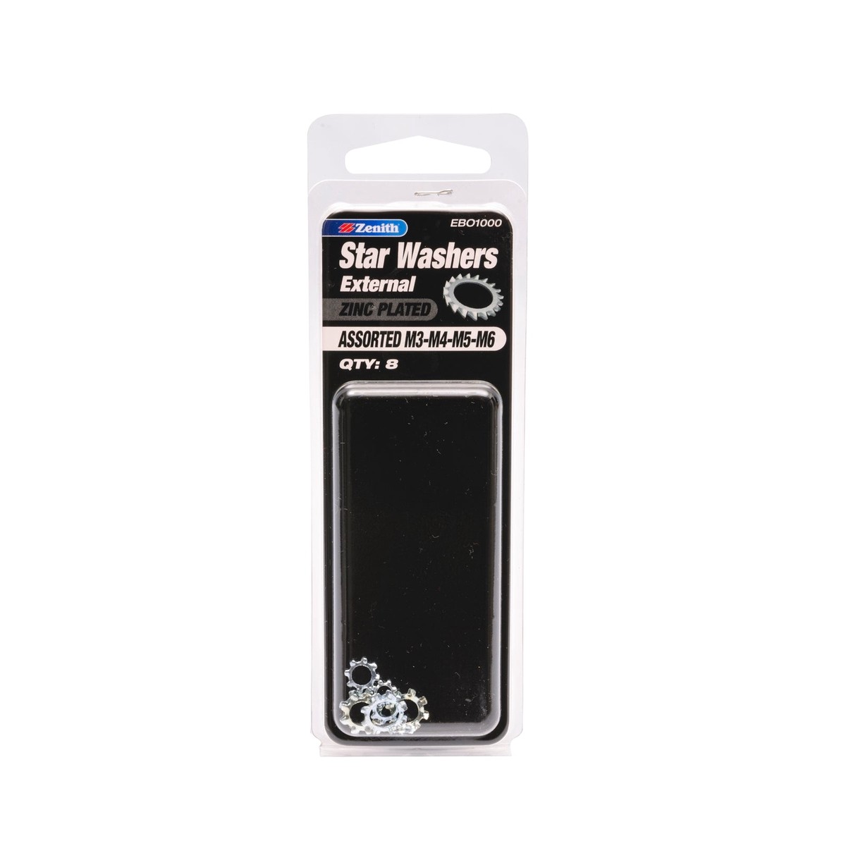 Zenith M3-M4-M5-M6 Zinc Plated External Star Washers - 8 Pack