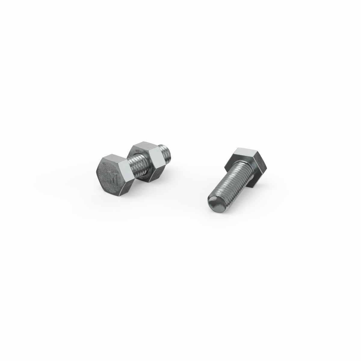 ZENITH M8 x 25mm Zinc Plated 4.6 Grade Steel Hex Head Bolt And Nut