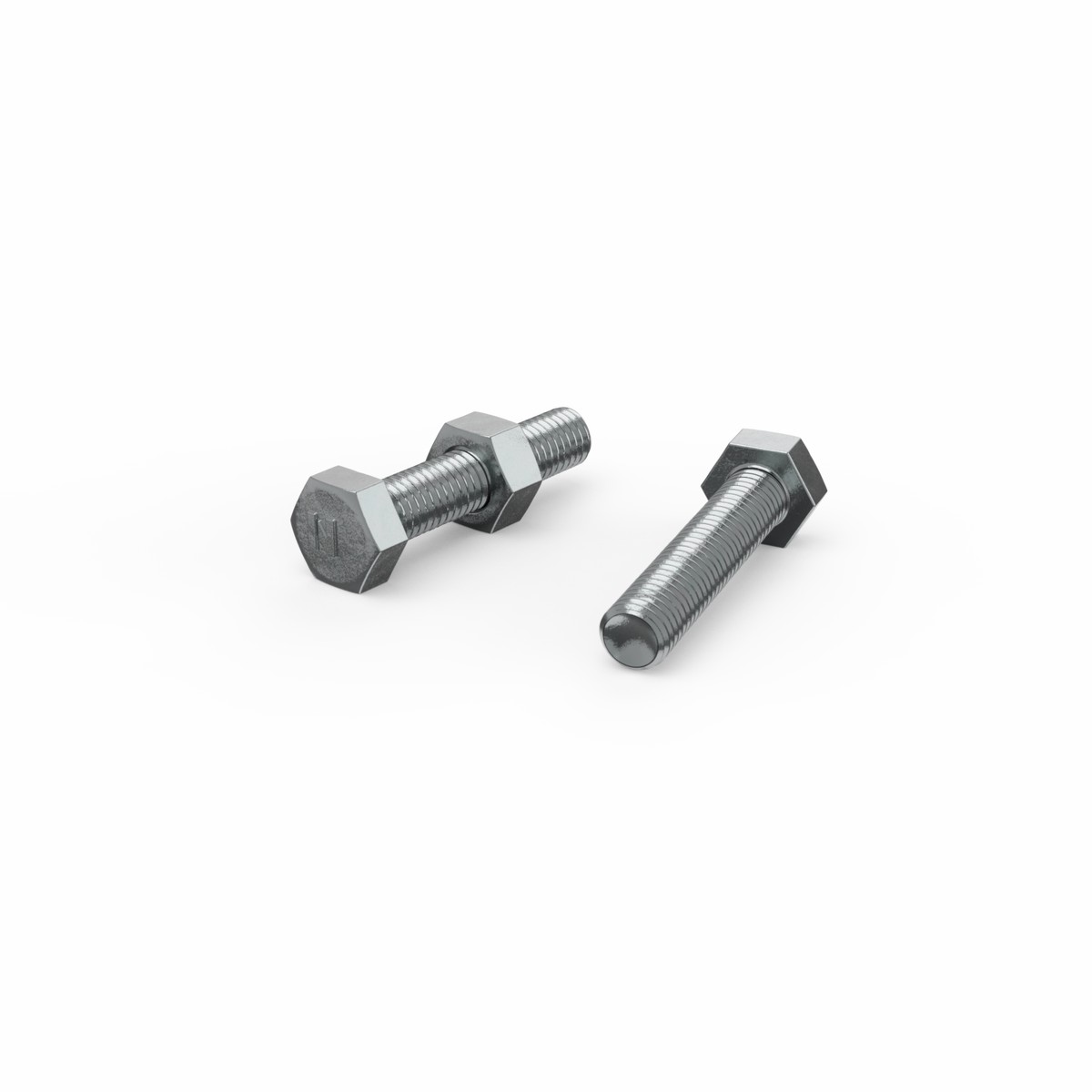 ZENITH M8 x 40mm Zinc Plated 4.6 Grade Steel Hex Head Bolt And Nut