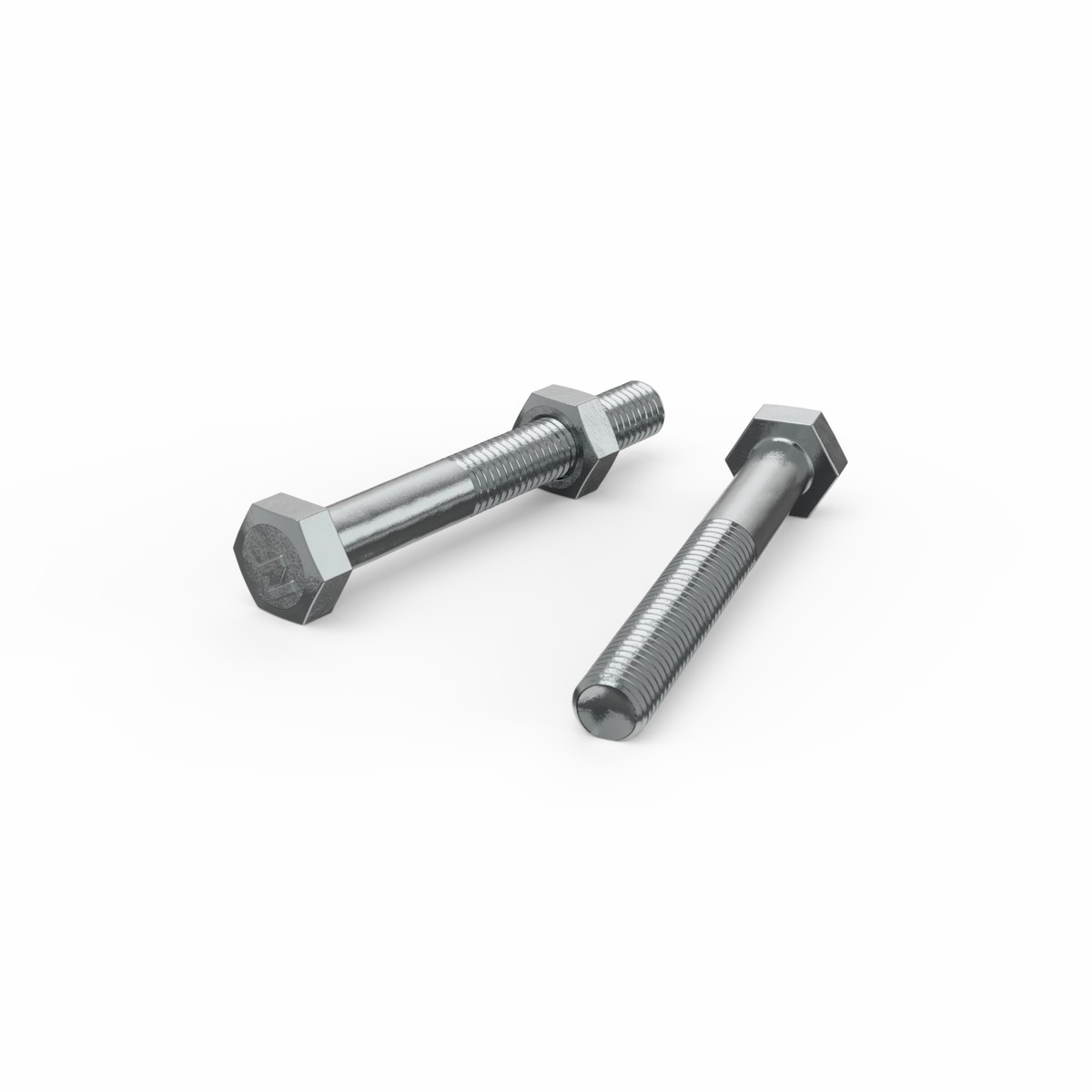 ZENITH M8 x 65mm Zinc Plated 4.6 Grade Steel Hex Head Bolt And Nut