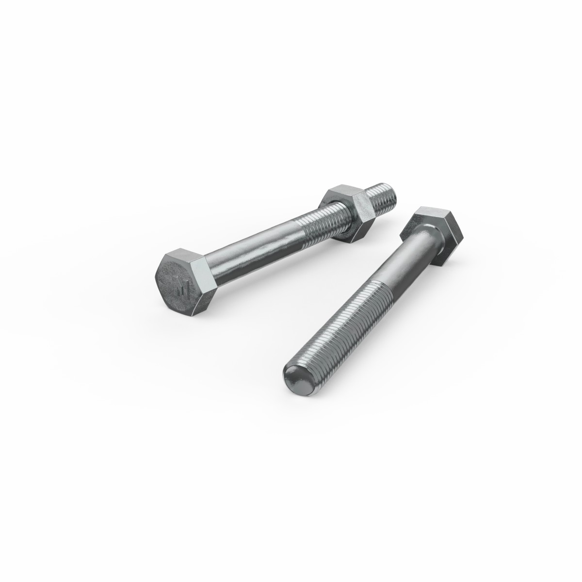 ZENITH M8 x 75mm Zinc Plated 4.6 Grade Steel Hex Head Bolt And Nut