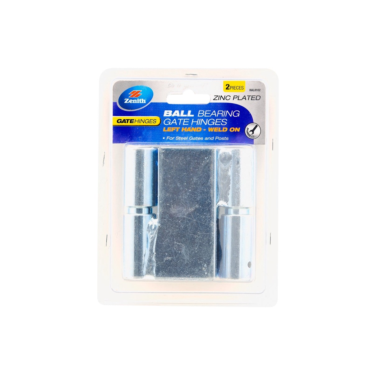 Zenith Zinc Plated Steel Ball Bearing Gate Prison Hinges, Left Hand, 2 Pack