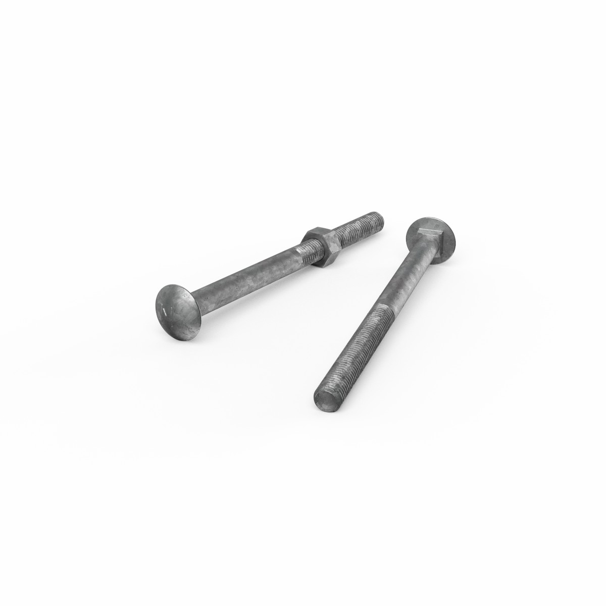 Zenith M12 x 170mm Hot Dip Galvanised Cup Head Bolt & Nut - 4.6 Grade Steel
