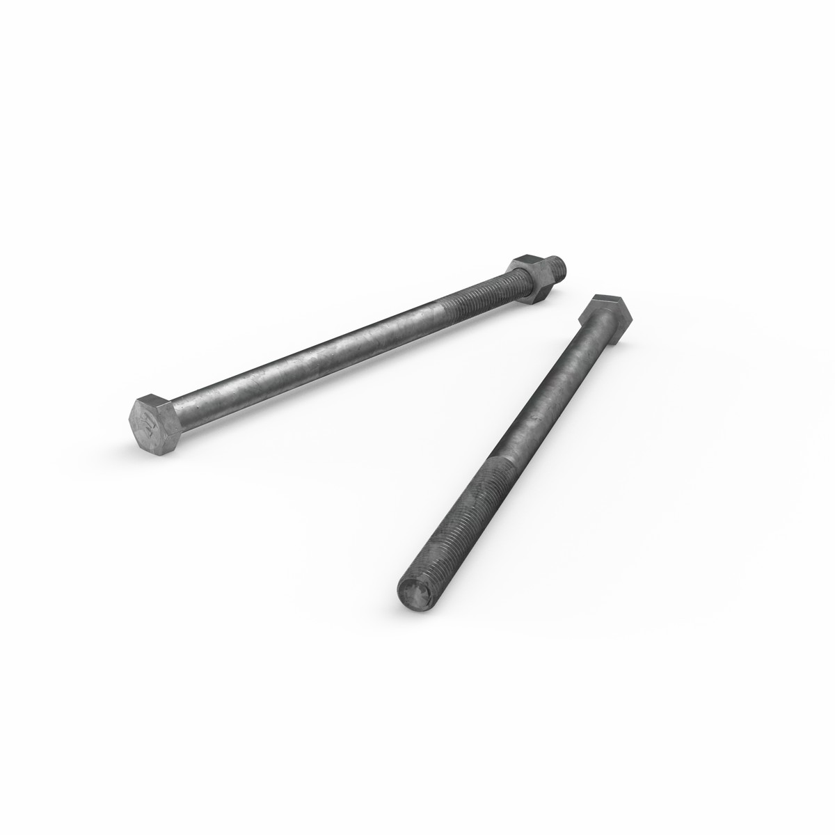 Zenith M12 x 220mm Hot Dip Galvanised Hex Head Bolt and Nut - 4.6 Grade Steel
