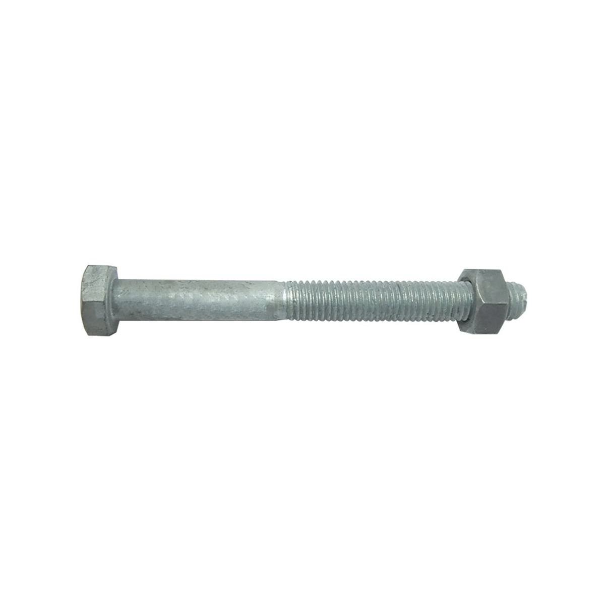 Zenith M16 x 250mm Hot Dip Galvanised Hex Head Bolt and Nut - 4.6 Grade Steel