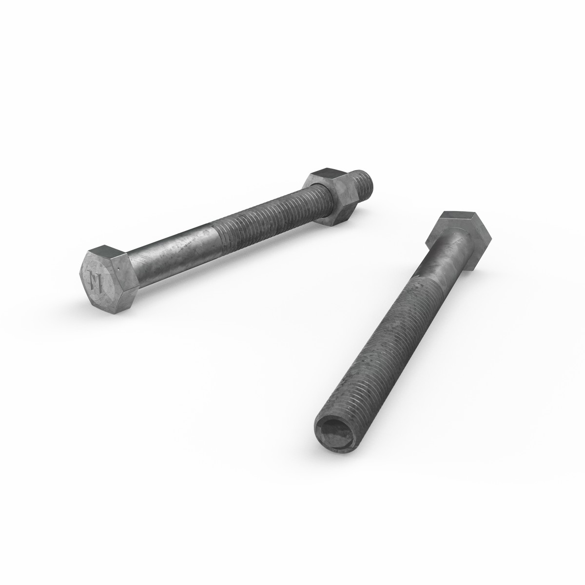 Zenith M12 x 120mm Hot Dip Galvanised Hex Head Bolt and Nut - 4.6 Grade Steel