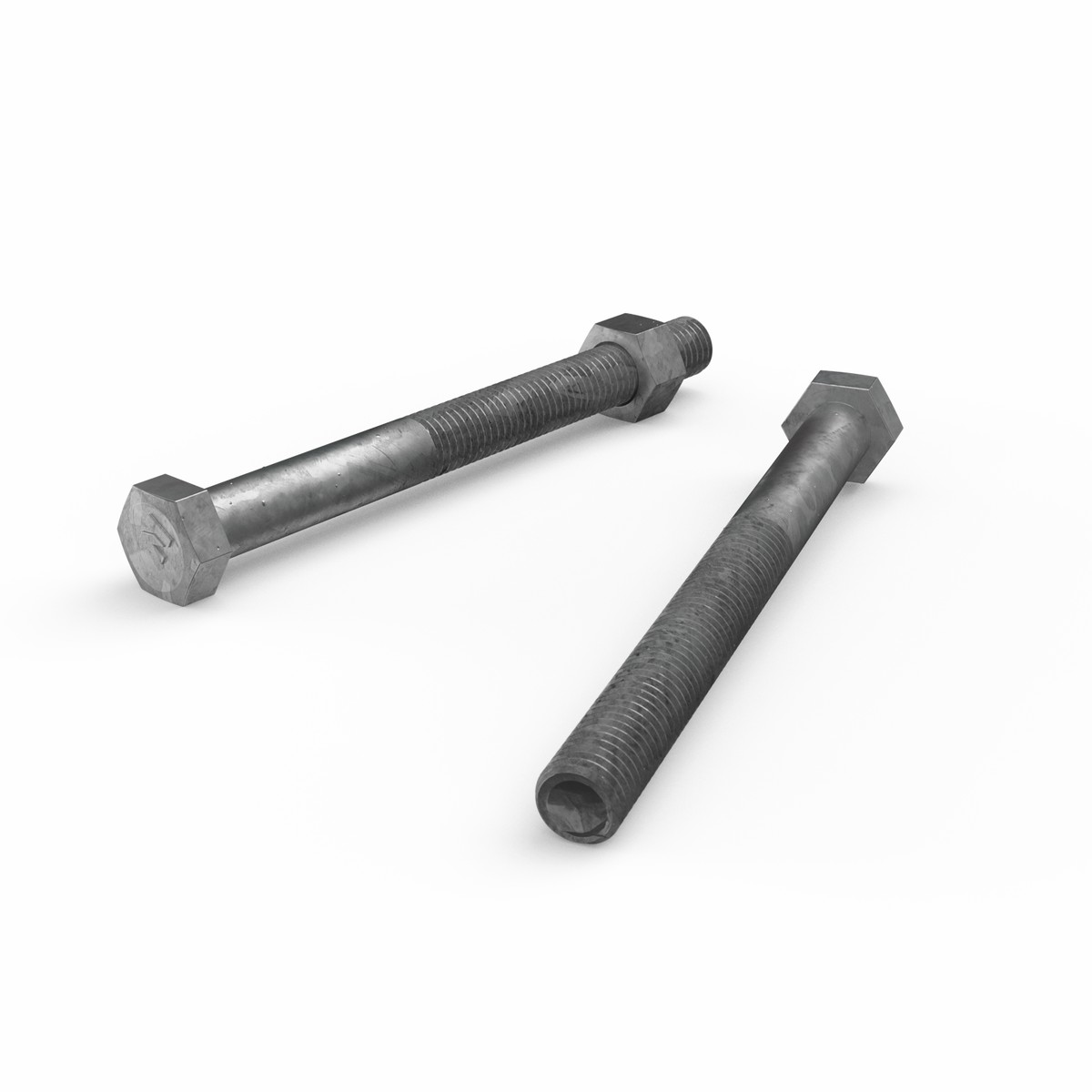 Zenith M12 x 130mm Hot Dip Galvanised Hex Head Bolt and Nut - 4.6 Grade Steel