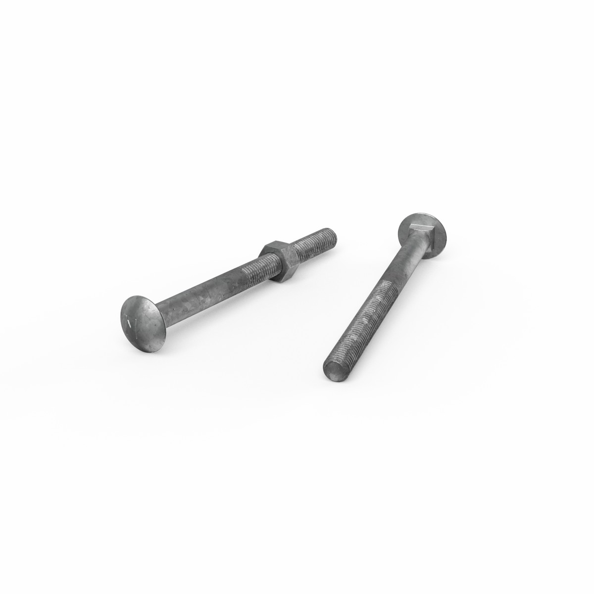 Zenith M12 x 150mm Hot Dip Galvanised Cup Head Bolt & Nut - 4.6 Grade Steel