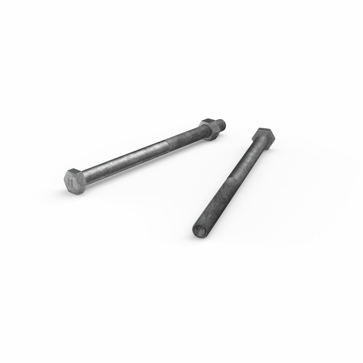 Zenith M12 x 180mm Hot Dip Galvanised Hex Head Bolt and Nut - 4.6 Grade Steel