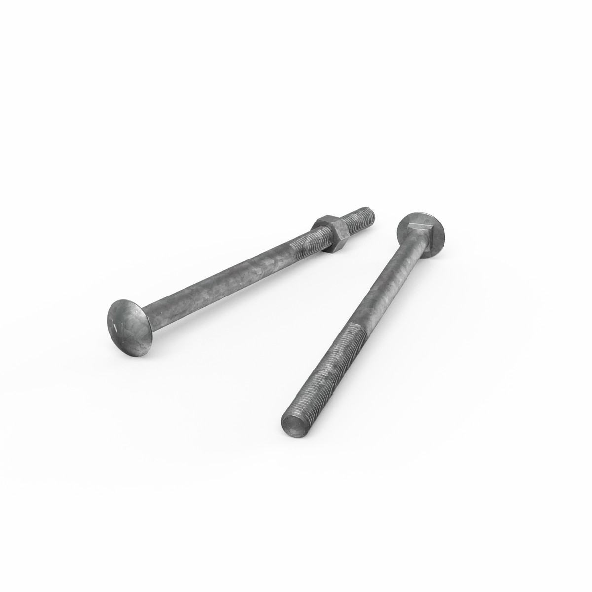 Zenith M12 x 200mm Hot Dip Galvanised Cup Head Bolt & Nut - 4.6 Grade Steel