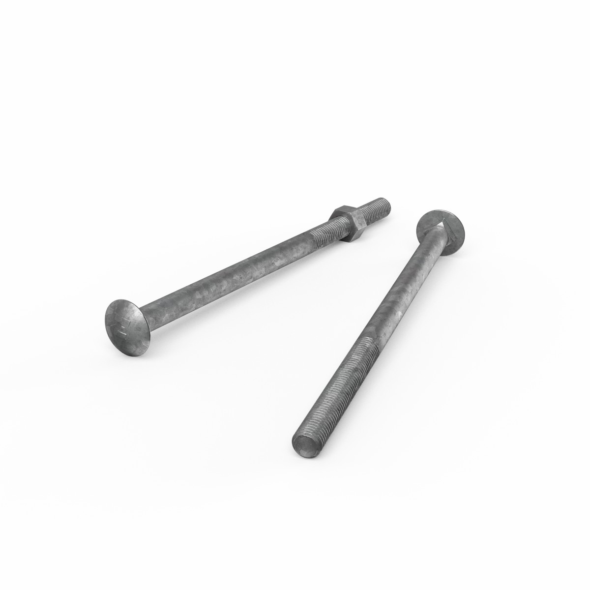 Zenith M12 x 220mm Hot Dip Galvanised Cup Head Bolt & Nut - 4.6 Grade Steel