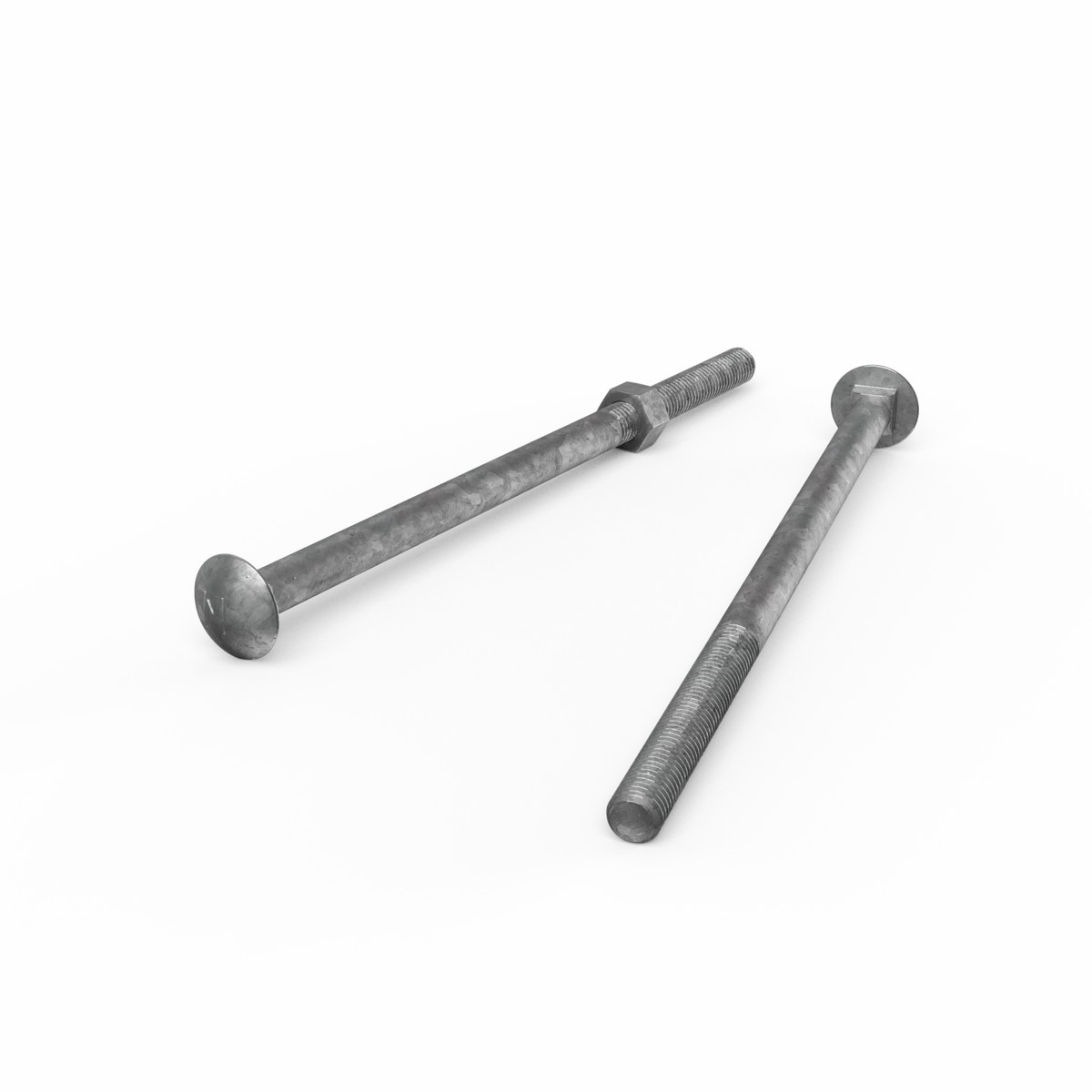 Zenith M12 x 240mm Hot Dip Galvanised Cup Head Bolt & Nut - 4.6 Grade Steel