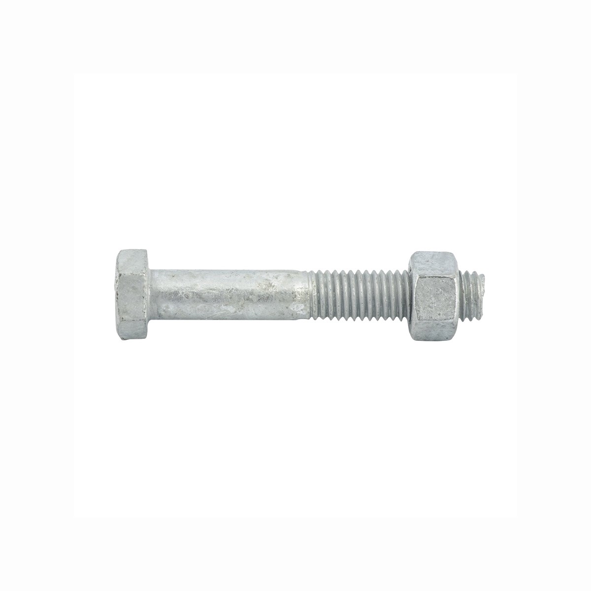 Zenith M12 x 75mm Hot Dip Galvanised Hex Head Bolt & Nut - 4.6 Grade Steel