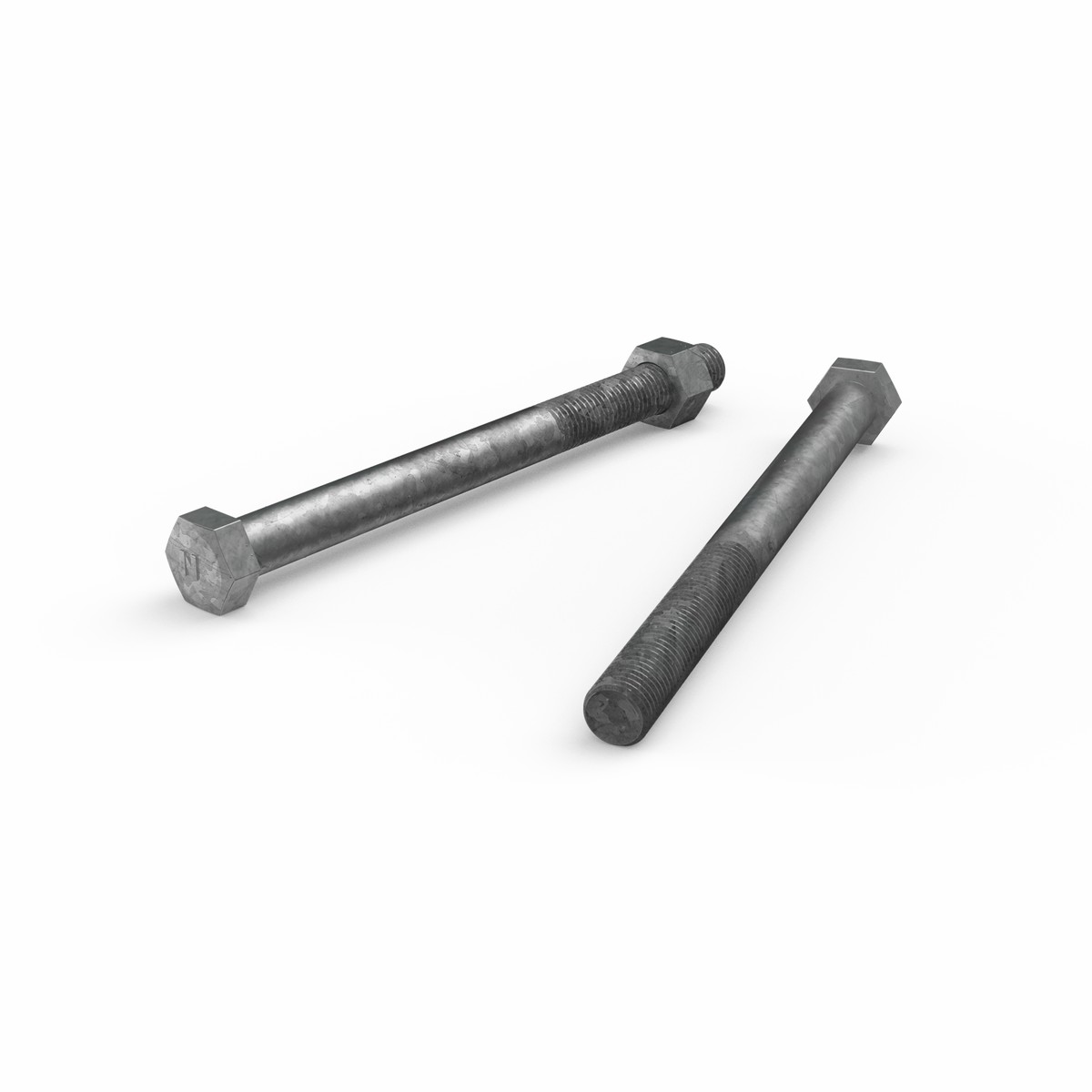 Zenith M16 x 200mm Hot Dip Galvanised Hex Head Bolt and Nut - 4.6 Grade Steel