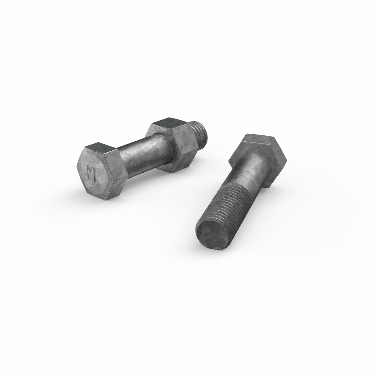 Zenith M16 x 65mm Hot Dip Galvanised Hex Head Bolt and Nut - 4.6 Grade Steel