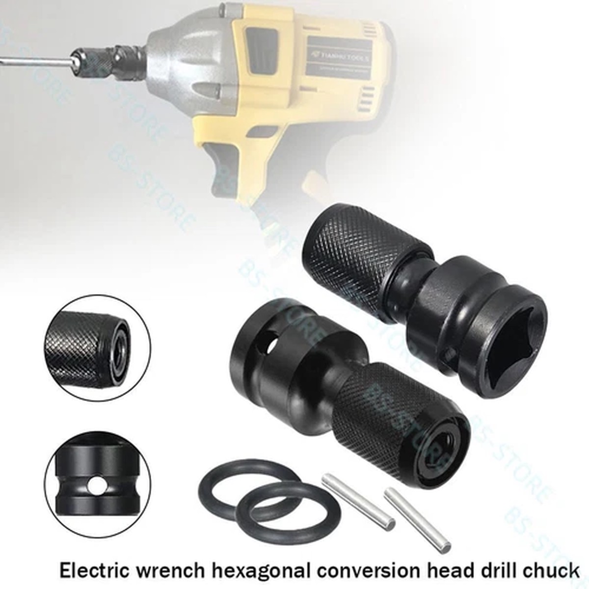 1/2 Inch Square To 1/4 Inch Hex Ratchet Socket Impact Wrench Socket Set Adapter