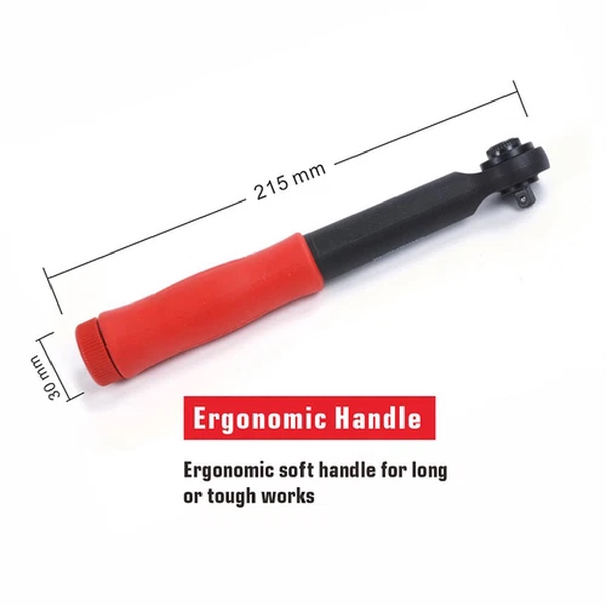 1/4" Dr. Cr-V Reversible Ratchet Handle with Socket Storage Space