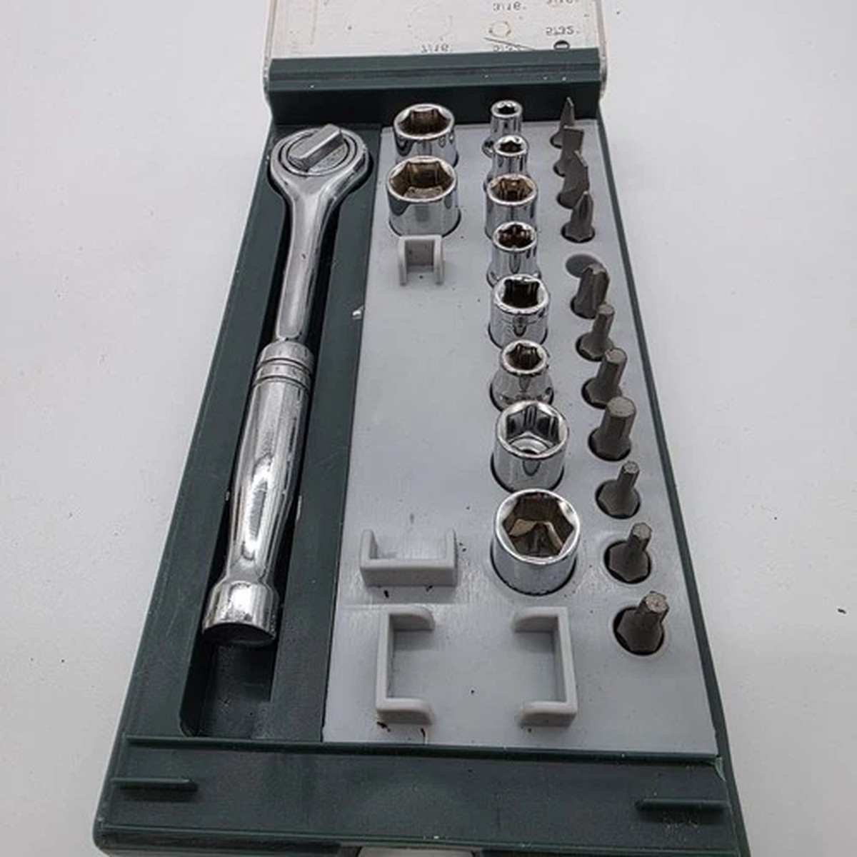 1/4 Drive Socket & Bit Set Ratchet SAE Torx Hex w/ Case Mechanic Tools