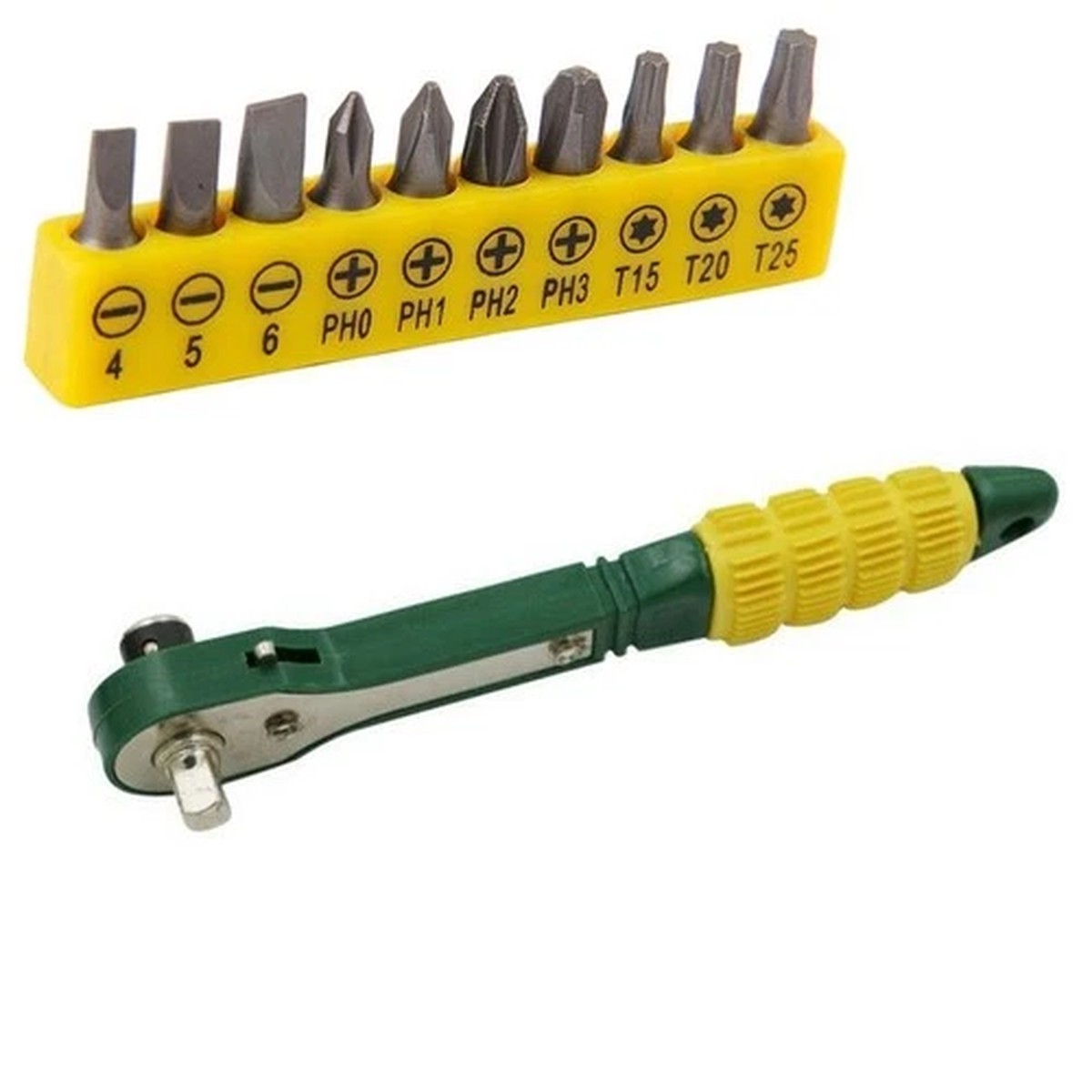 1 4 Inch Quick Ratchet Wrench With 10 Bits And Socket Set For Fixing Tasks