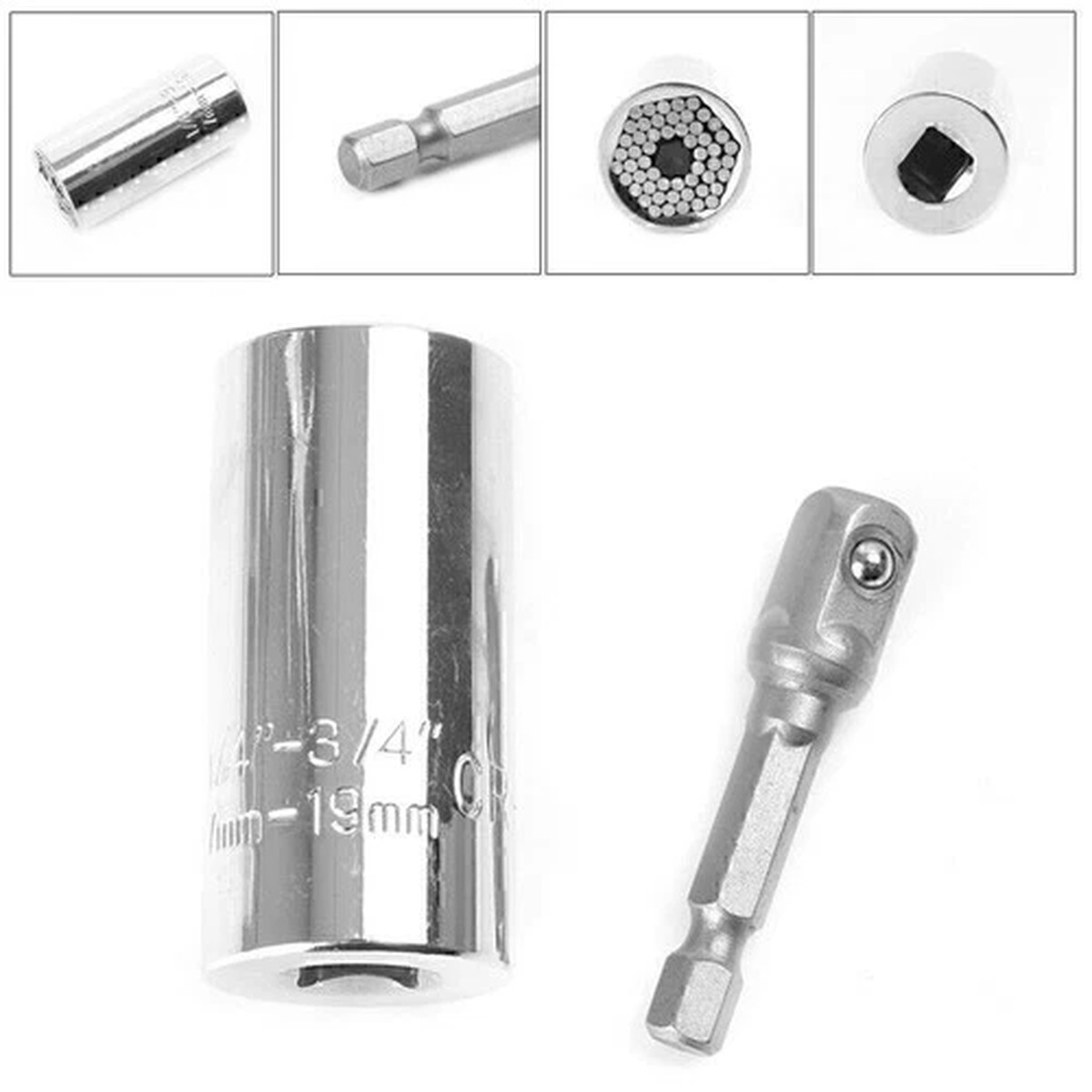 1 Set Mechanics Socket Wrench Craft Piece Sockets Ratchet Tool Kit Set Universal