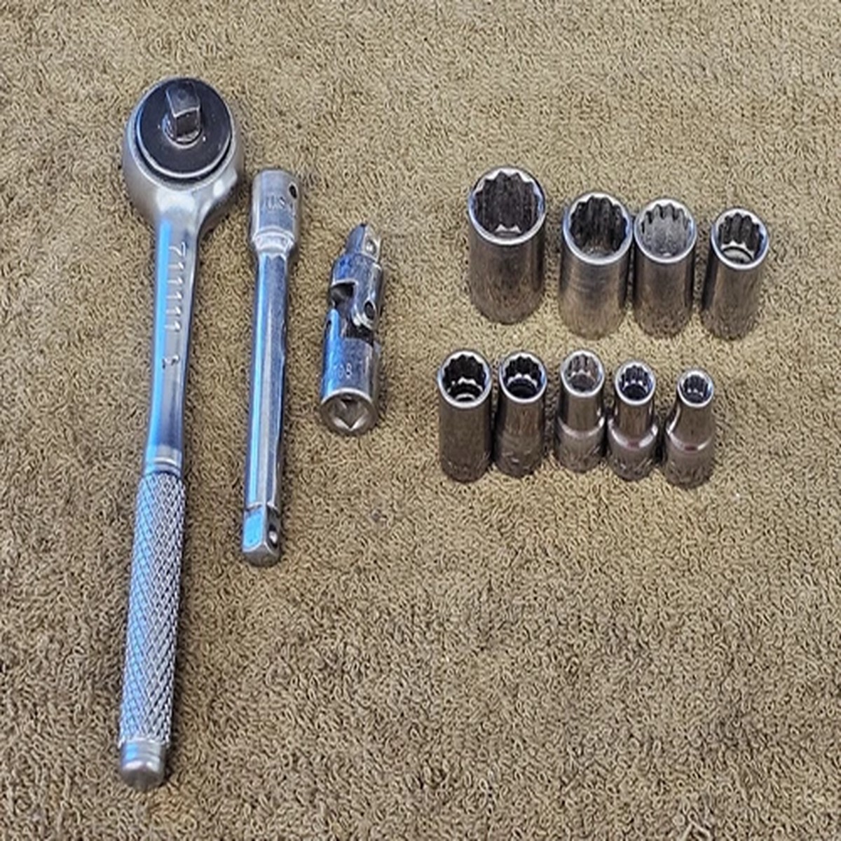 12 KD K-D 1/4" Drive 51 Socket Set Ratchet Extension Sae 1/2 7/16 3/8 5/16 3/16