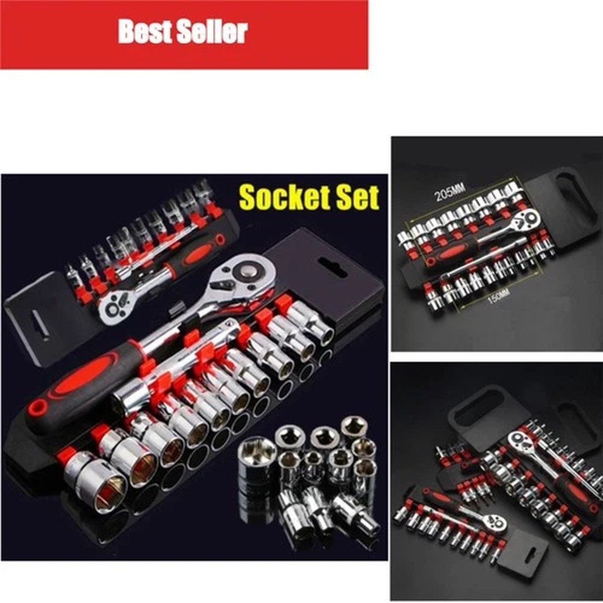 12 Pc Ratchet Socket Wrench Set Metric 4-13mm Motorcycle Bike Auto Repair Kit