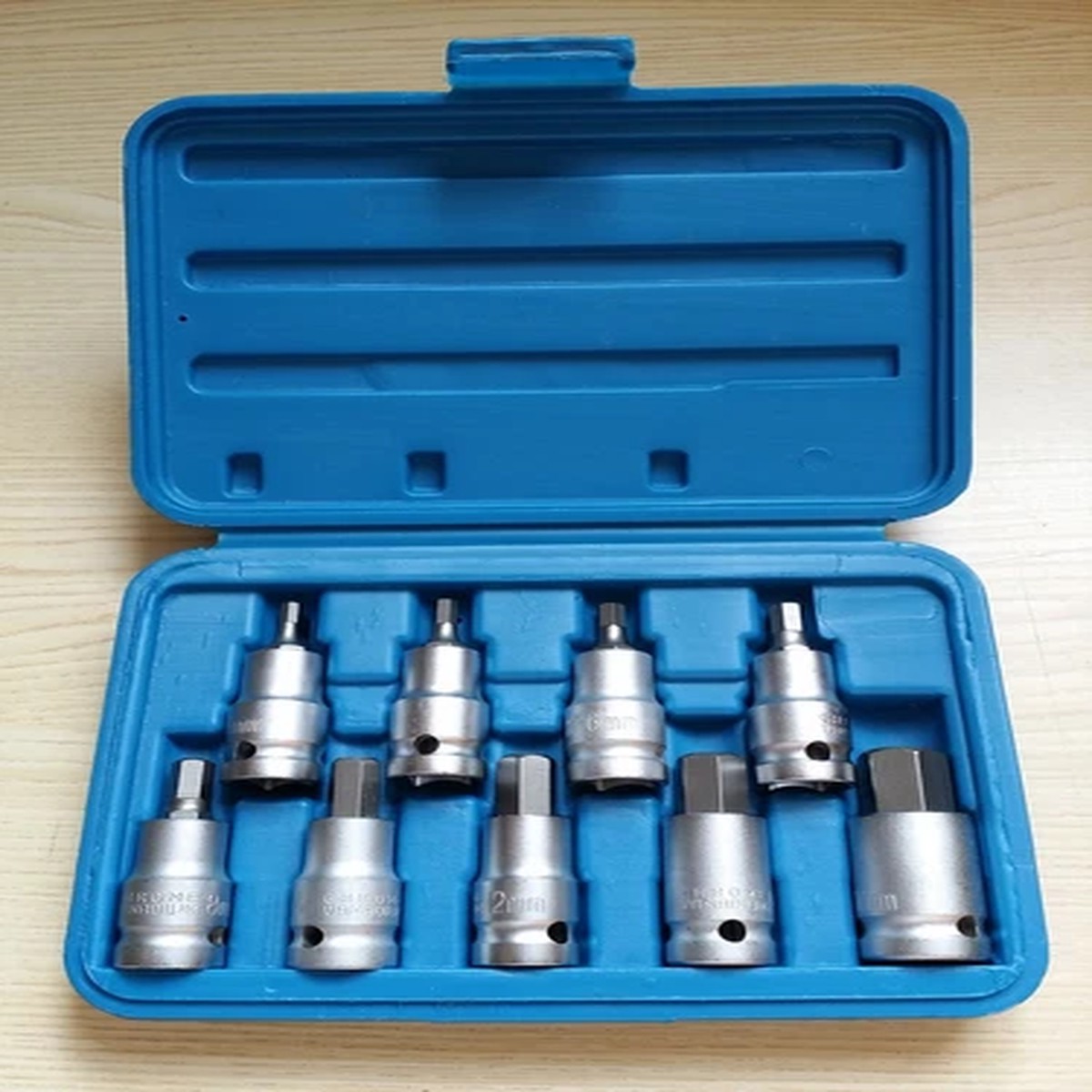 10Pc 1/2" Drive Metric Hex Allen Socket Set 4 Ratchet Torque Wrench Bolt Case