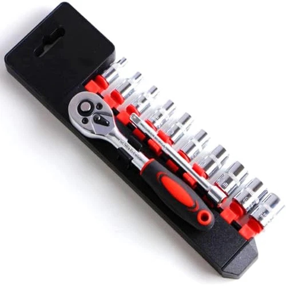 1/4 Inch Ratchet Socket Wrench Set, Metric Socket Set with Quick Release