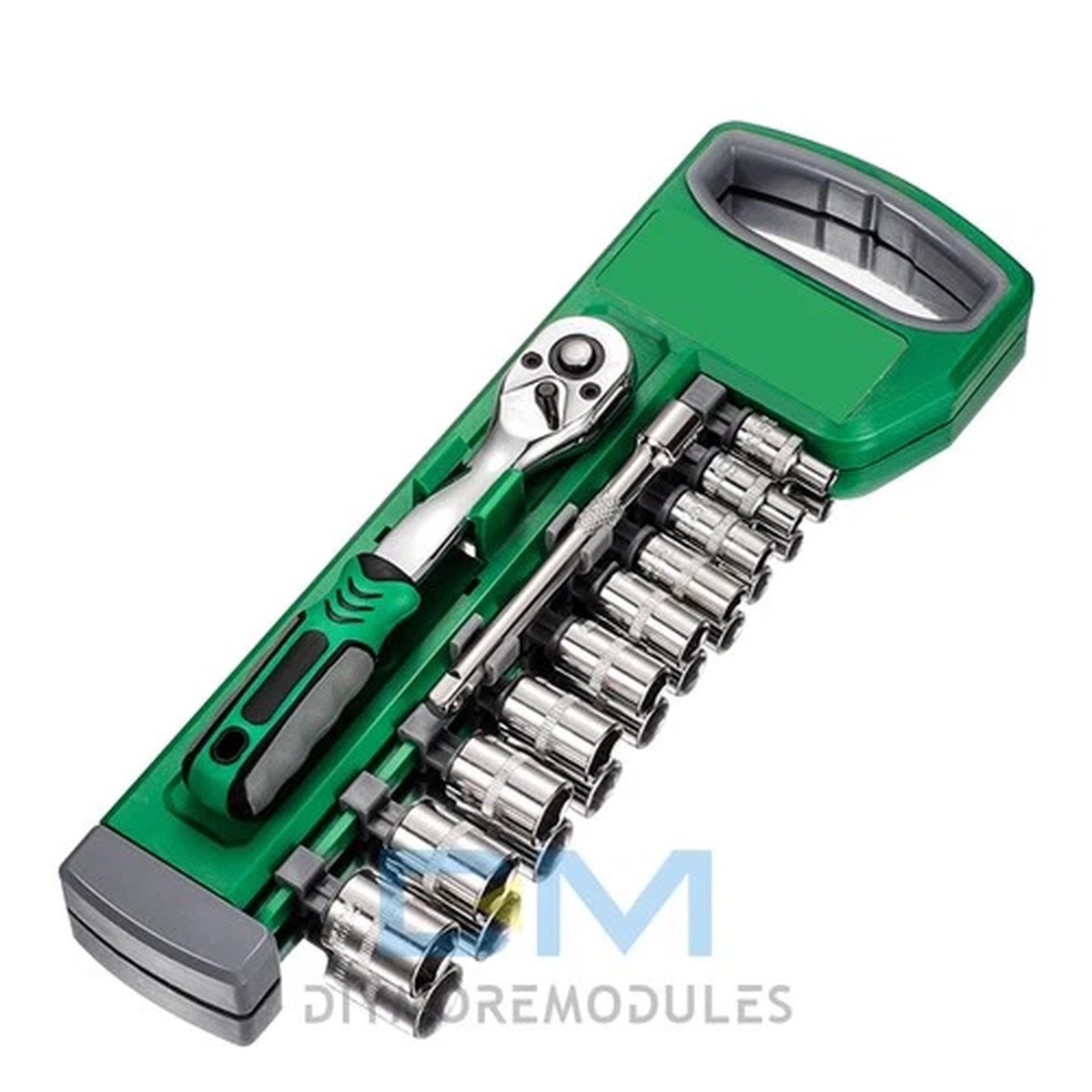 12 Pcs Socket Wrench Set 72-Tooth 1/4" 3/8" 1/2" Drive Ratchet Metric Kit