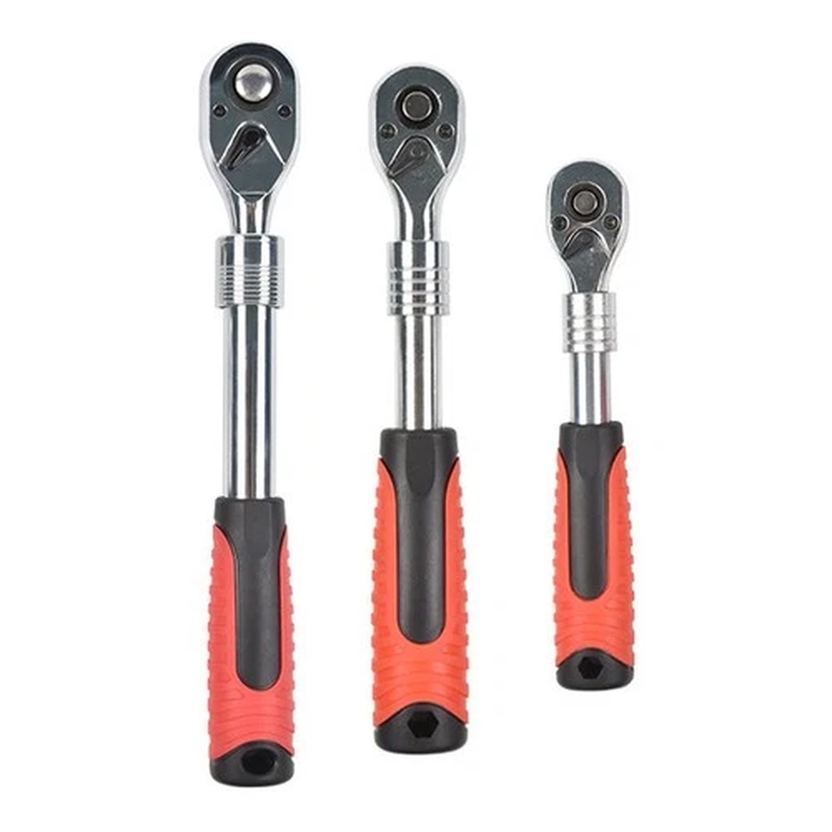 1/4 3/8 1/2 Inch Drive Ratchet Set with 72 Tooth Mechanism and Swivel Head