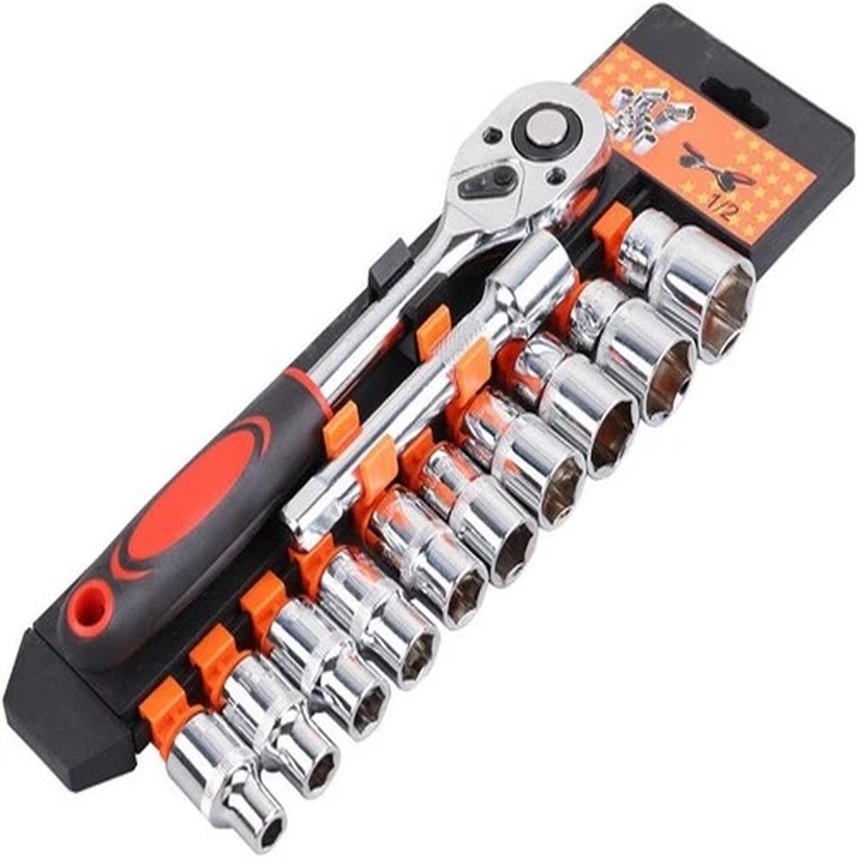 1/4' Metric Extension Bar Tool Set 12PCS Drive Socket Ratchet Wrench Set 8-24mm