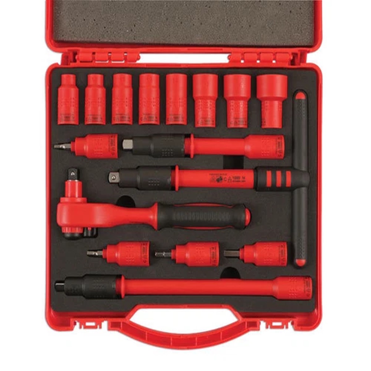 1000v ELECTRICAL INSULATED VDE CERTIFICATED 3/8 DRIVE SOCKET RATCHET TOOL SET