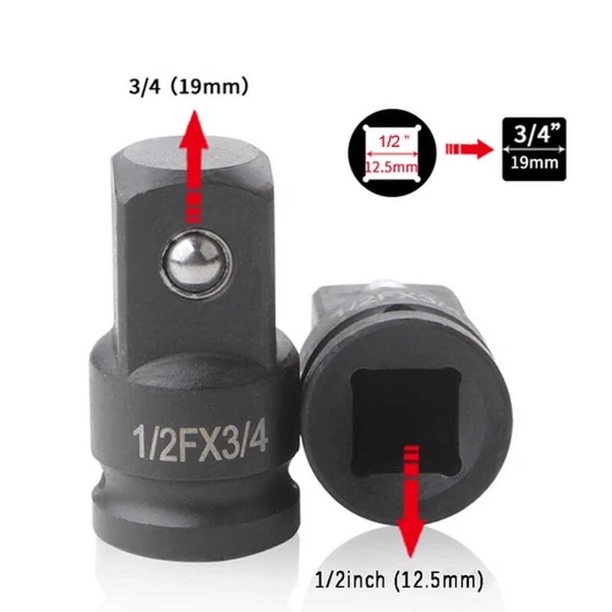 1/2"-3/4" Drive Wrenche Ratchet Reducer Air Impact Socket Adapter Square Adapte