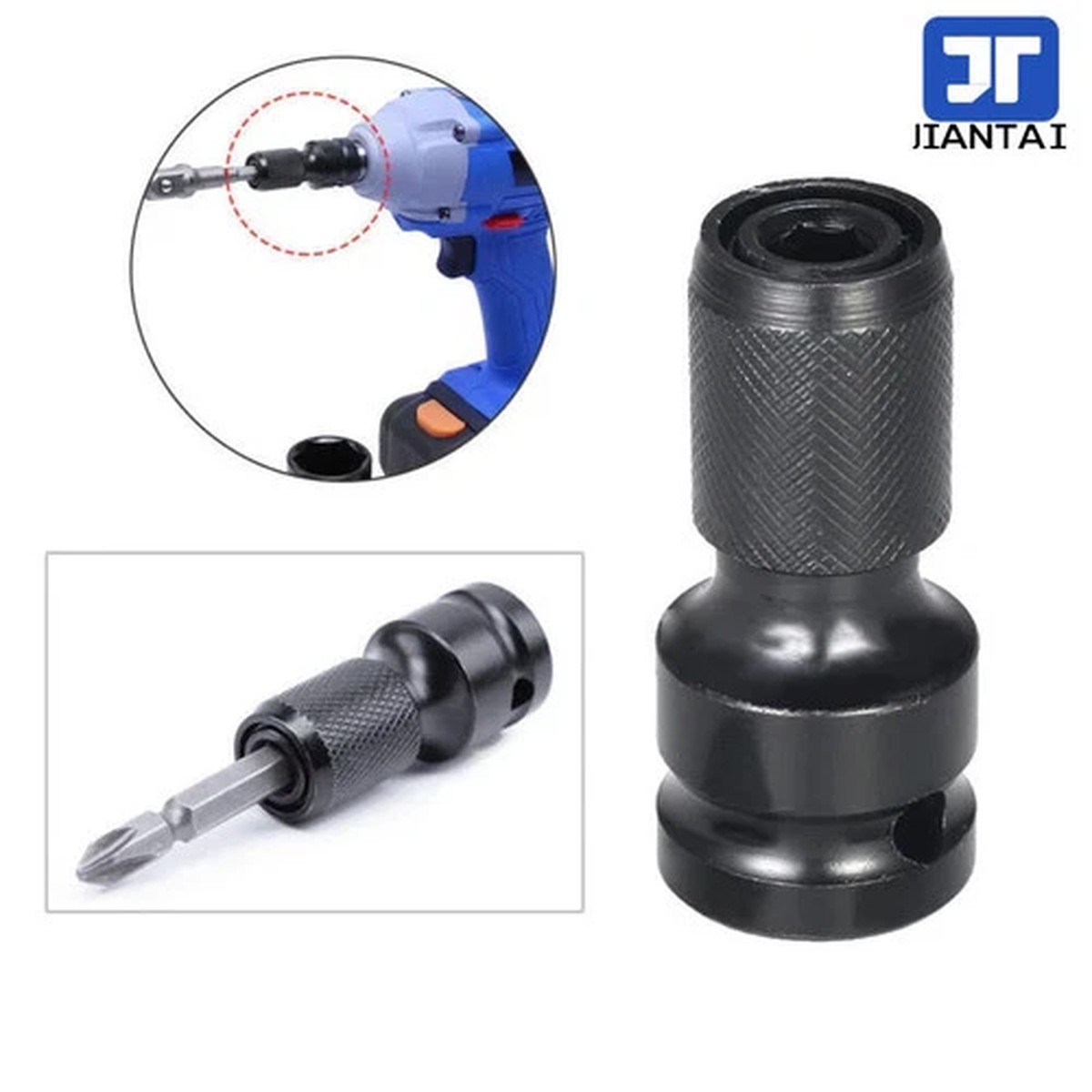 1/2 inch Square To 1/4 inch Hex Ratchet Socket Wrench Socket Adapter Spanner Set