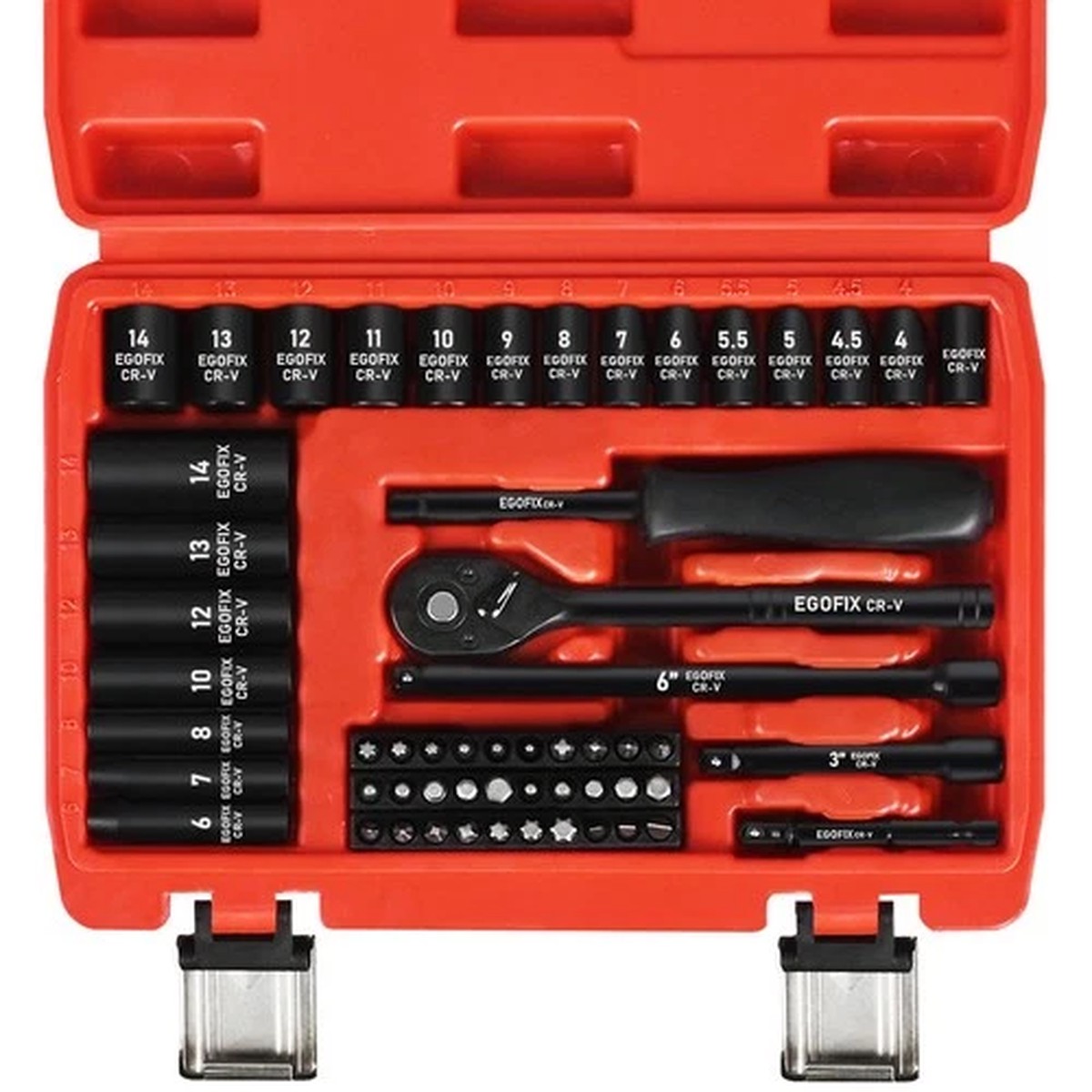1/4" Ratchet Wrench Socket Set 56 PCS, Metric Shallow Socket (4-14mm) and Dee...
