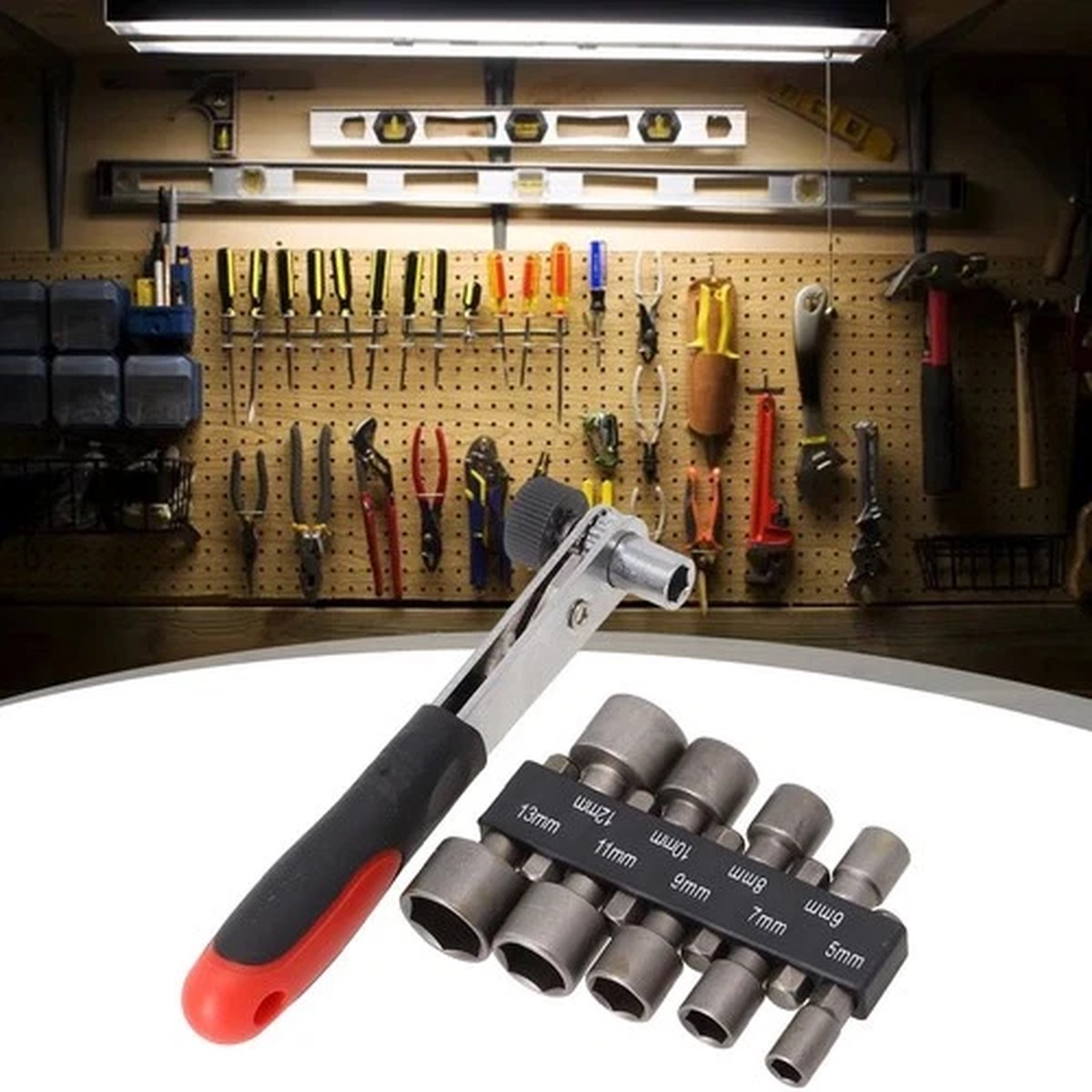 10 Piece Ratchet Wrench Set with 1 Small 1/4 Inch Ratchet Socket Wrench