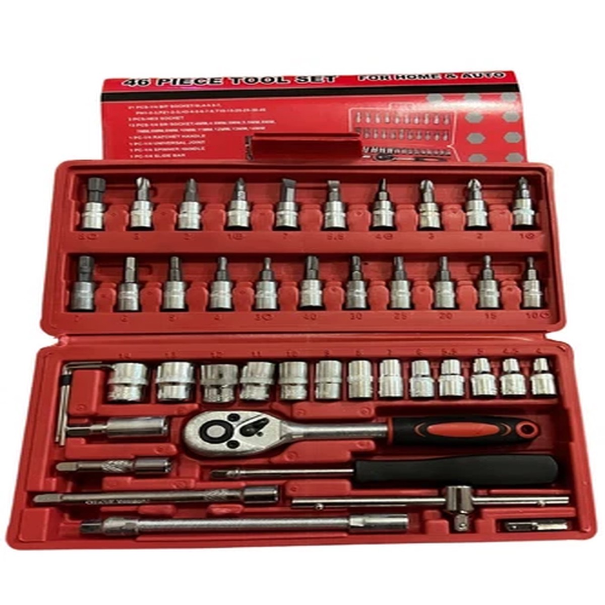 * FAST SHIPPING * 46pcs 1/4in drive socket wrench set home/Auto repairing