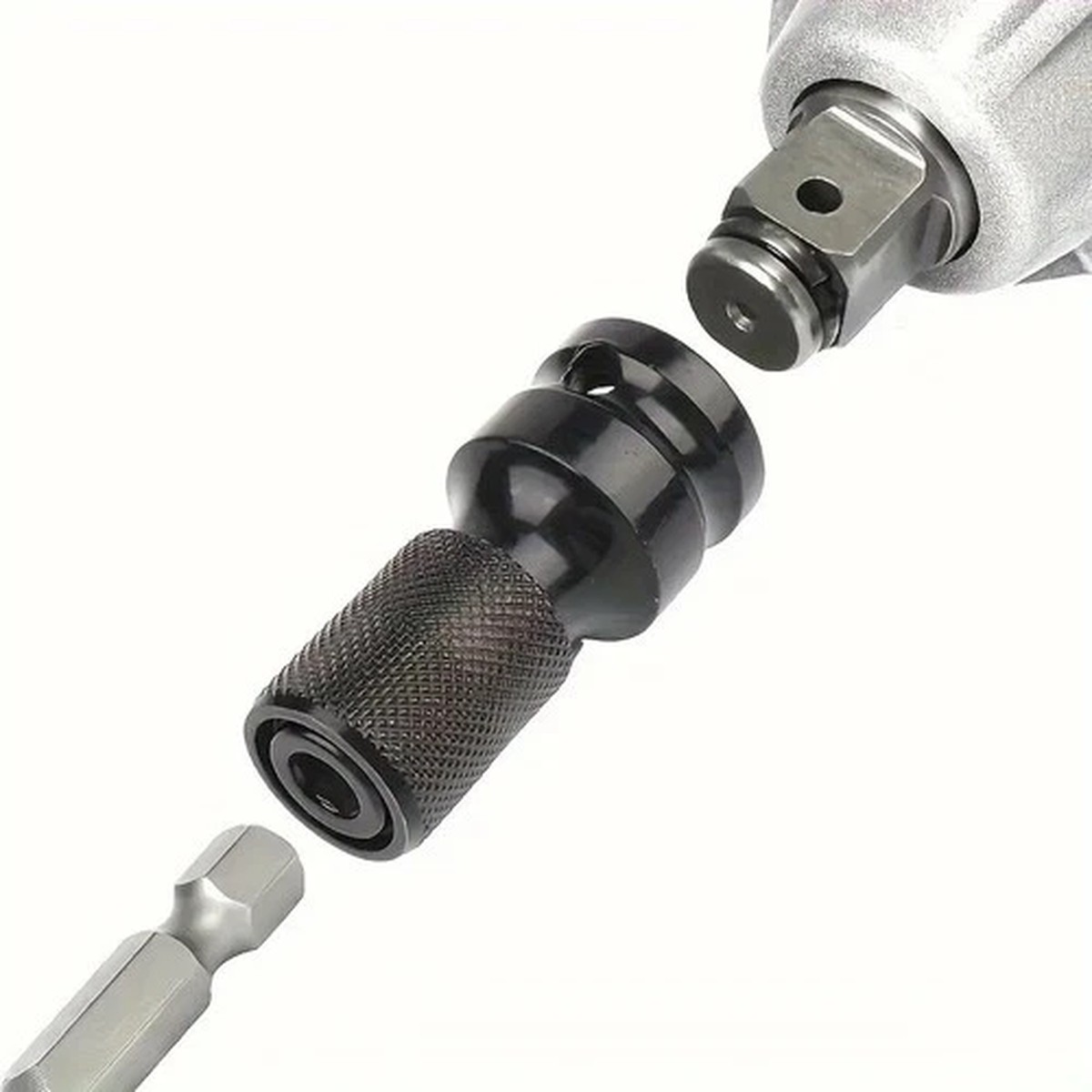 1/2 Square to 1/4 Hexagon Ratchet Sleeve Impact Wrench Sleeve Set Adapter Wrench