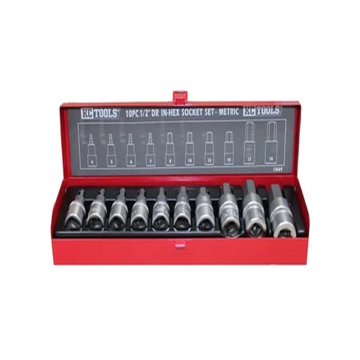 10Pc 1/2" Drive Metric In-Hex Socket Set 5Mm - 19Mm Bit Set Heavy Duty 13669