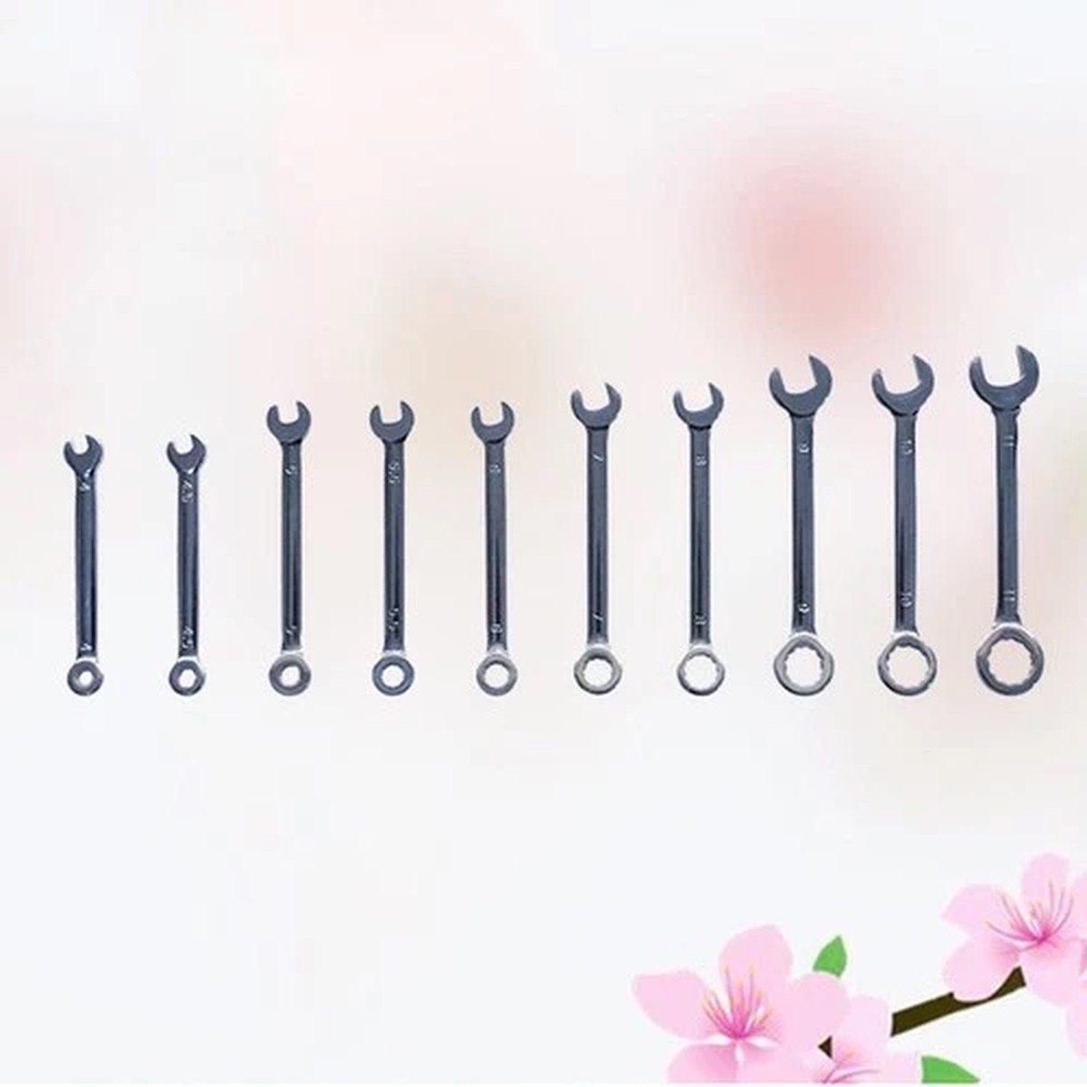 10Pcs Ratchet Wrench Set Dual Head Spanner Tool Industrial Use