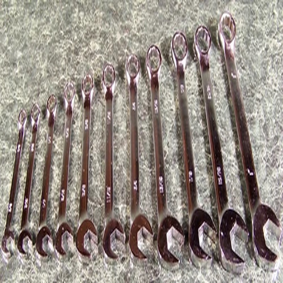 11pc SAE ANGLE HEAD COMBINATION WRENCH SET with STORAGE POUCH New Combo Wr box