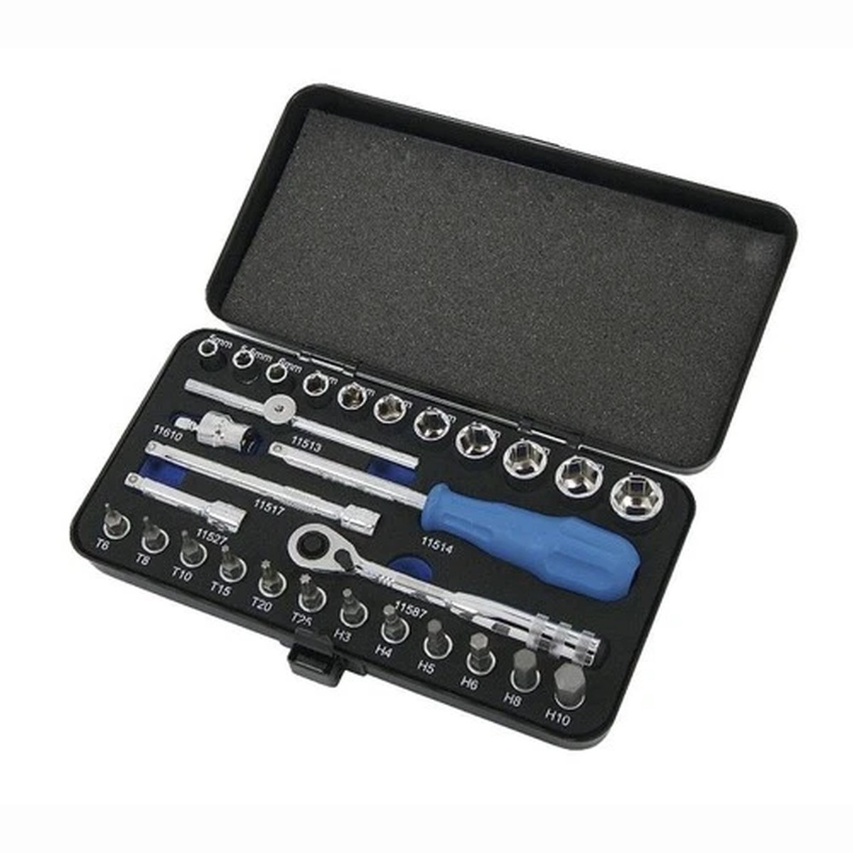 1/4" Drive Socket & Bit Set 29pc with Ratchet Extensions & Spinner Signet S11890