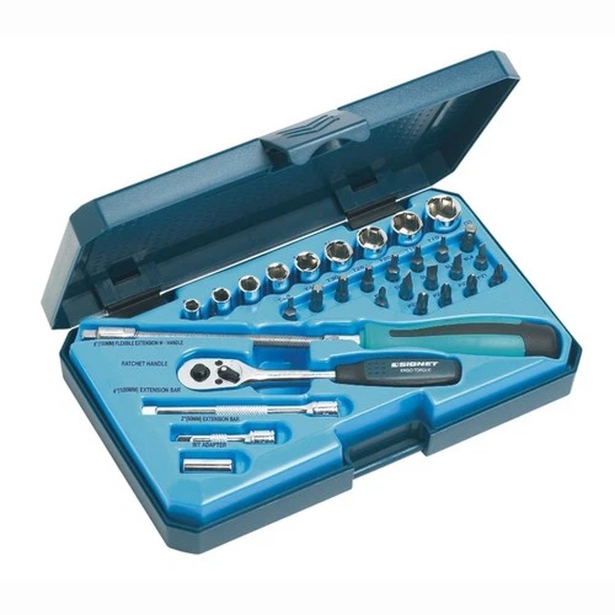 1/4" Drive Socket & Bit Set 31pc with Ratchet, Extensions & FlexDr Signet S11739