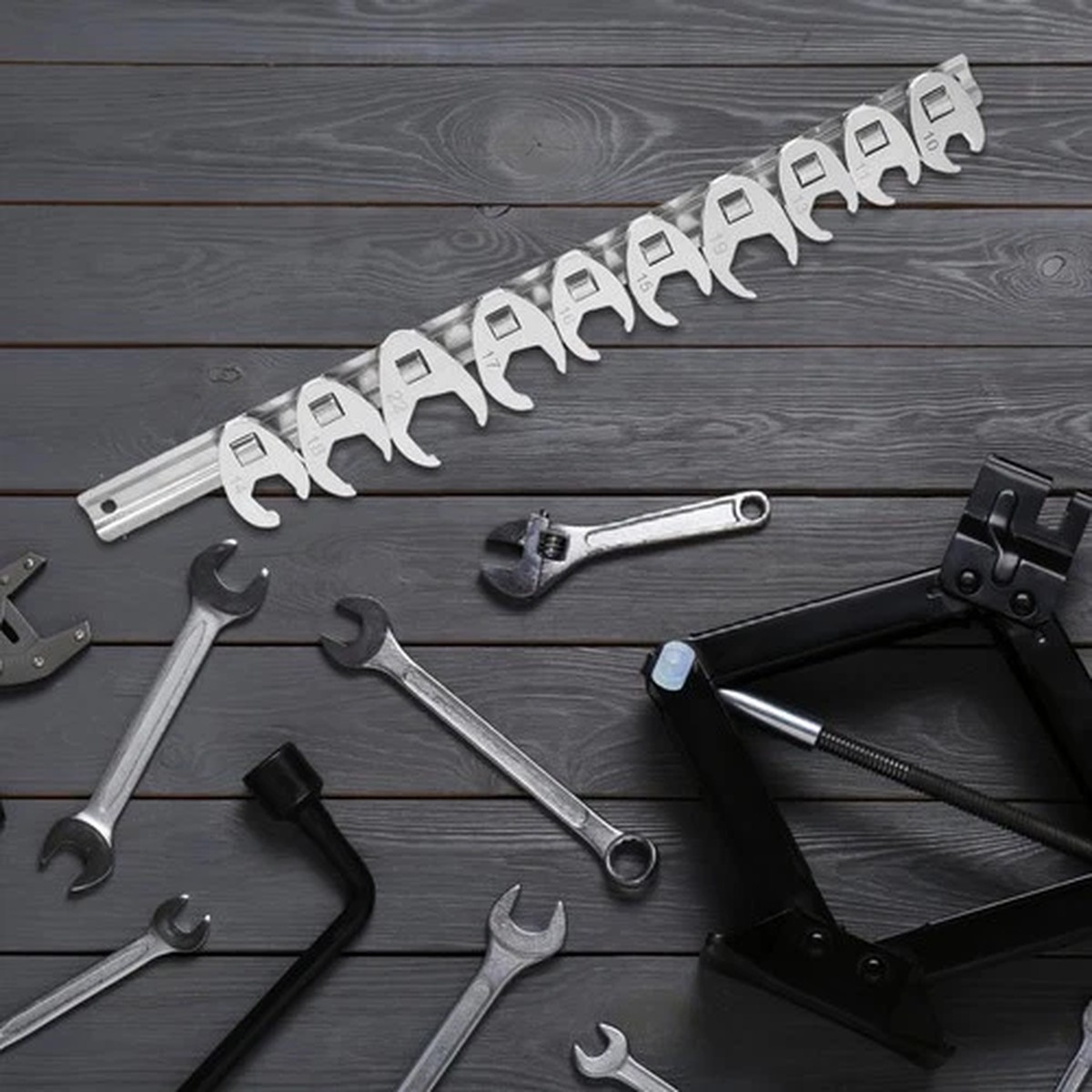 10Pcs Metric Ratchet Tool Set Durable Chrome Vanadium Wrenches for Car Use