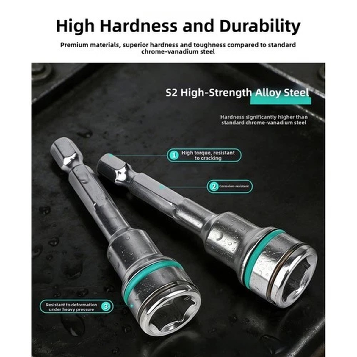 10mm Socket Bit Set Compatible with Drills Drivers and For Ratchet Wrenches