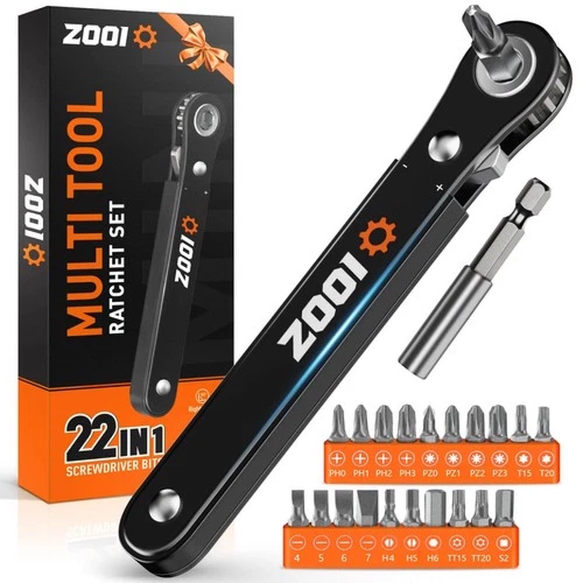 ZOOI 22-in-1 Ratchet Screwdriver, Ratchet Screwdriver Set, Gifts for Men
