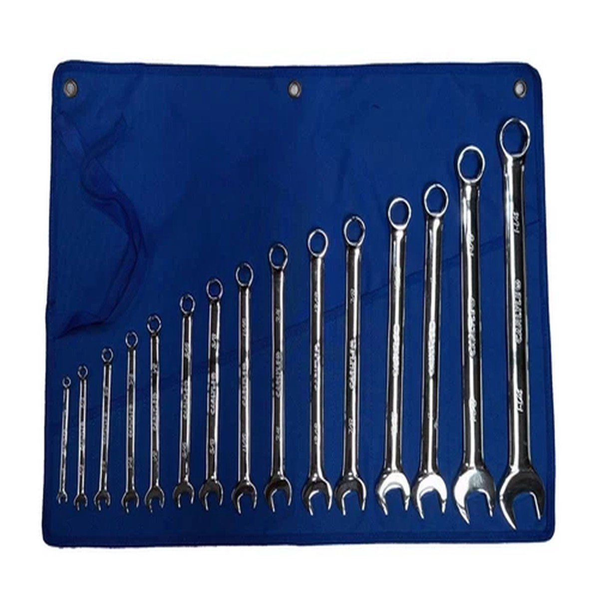1/4-1.1/4" 15pc SAE Carlyle Tool 6/12PT Long Shank Combination Ring Open Spanner